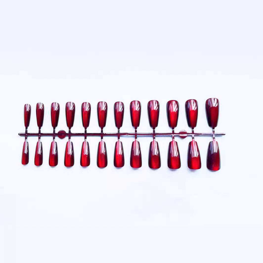 High-Gloss Almond-Shaped Press-On Nail Set Bowlift