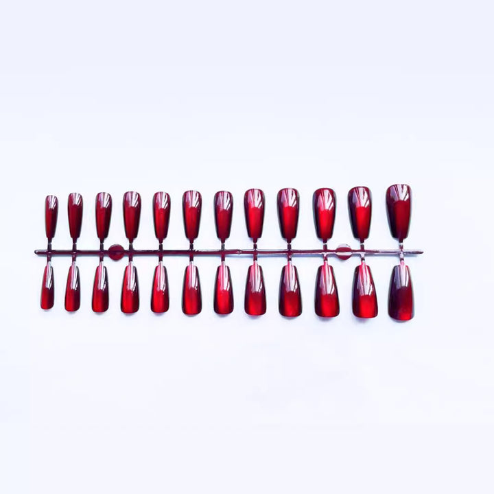 High-Gloss Almond-Shaped Press-On Nail Set Bowlift