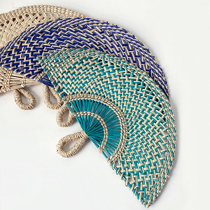 Ladies hand-woven fan made of natural material Bowlift