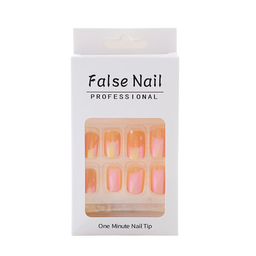 Gradient Color Artificial Nails Bowlift