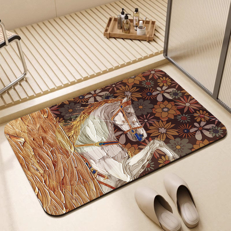 Artistic Horse-Themed Bath Mat Bowlift 1788245763