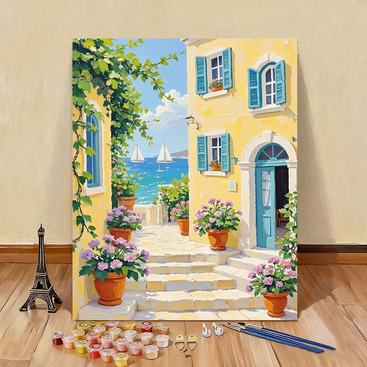DIY Scenic Coastal Paint by Numbers Kit Bowlift