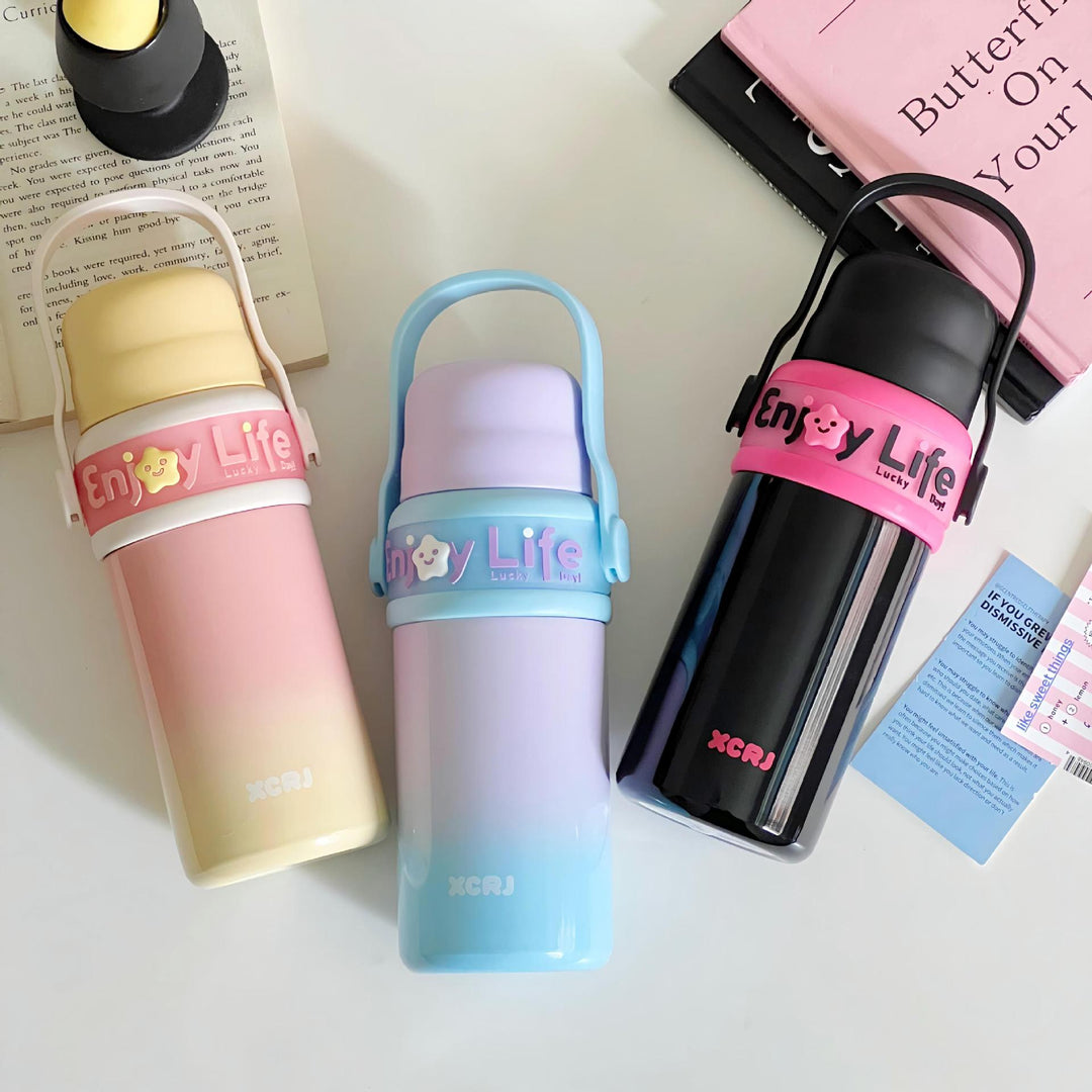 Women's plastic insulated bottle with ergonomic handle Bowlift