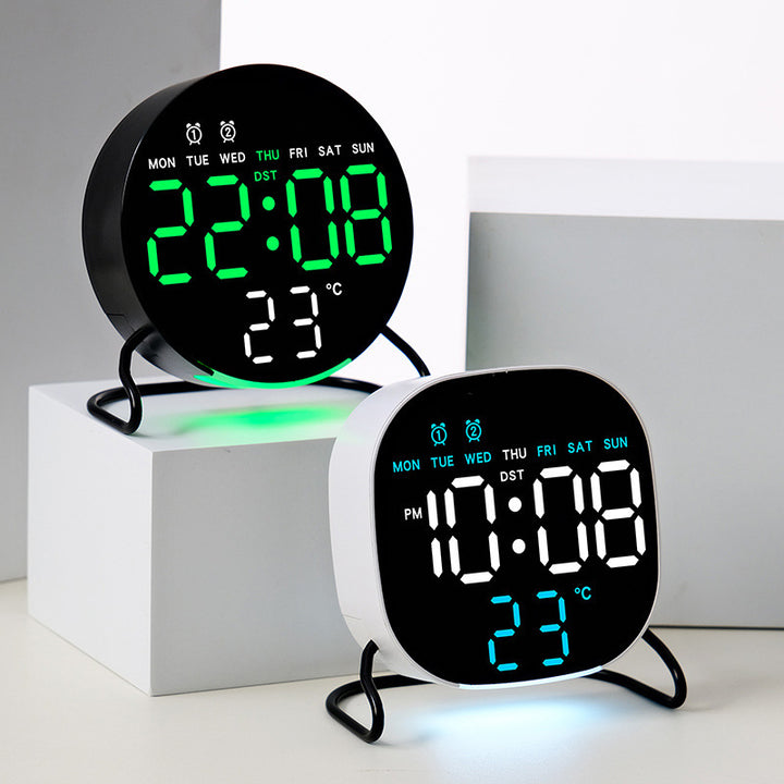 Digital alarm clock with temperature and calendar display Bowlift