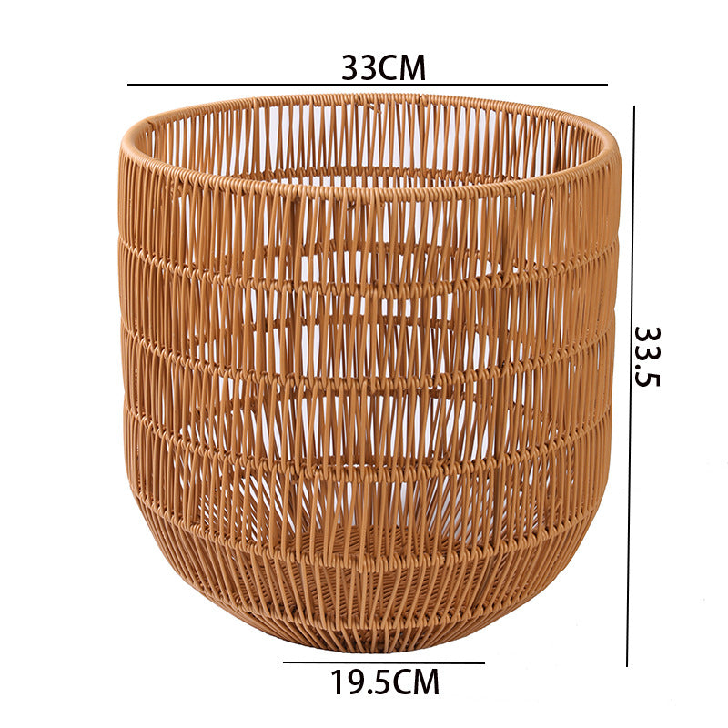 Women's Round Storage Basket with Practical Side Handles Bowlift