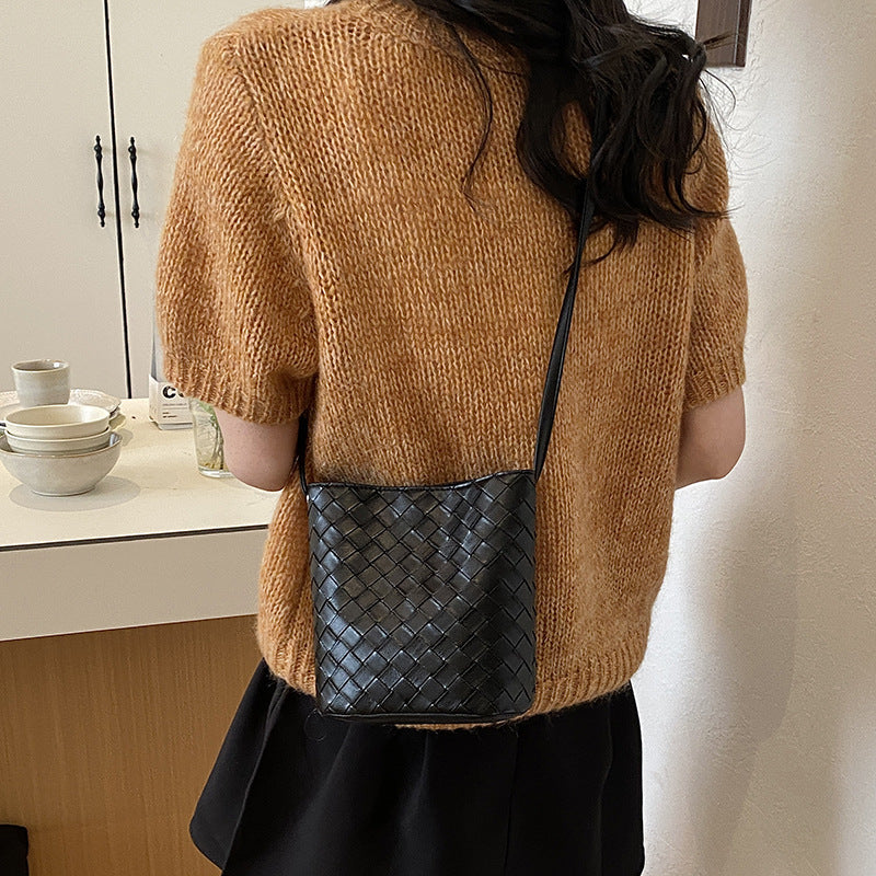 Woven Design Crossbody Handbag Bowlift