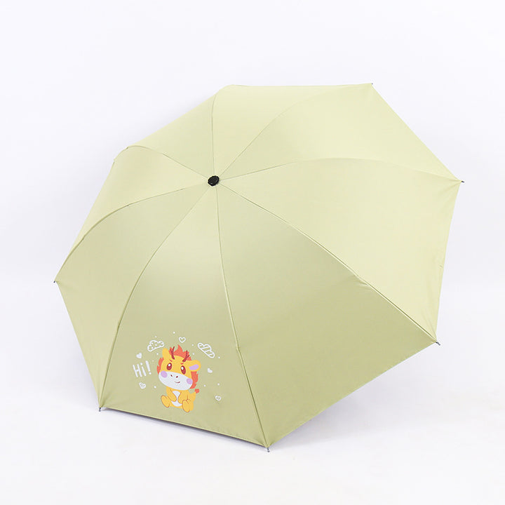 Women's Folding Umbrella with Fun Animal Design Bowlift