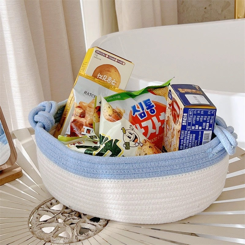 Women Versatile Storage Basket with Double Knot Accent Bowlift