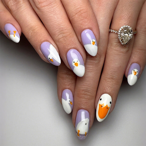 Artistic Cartoon-Themed Press-On Nail Art Set Bowlift