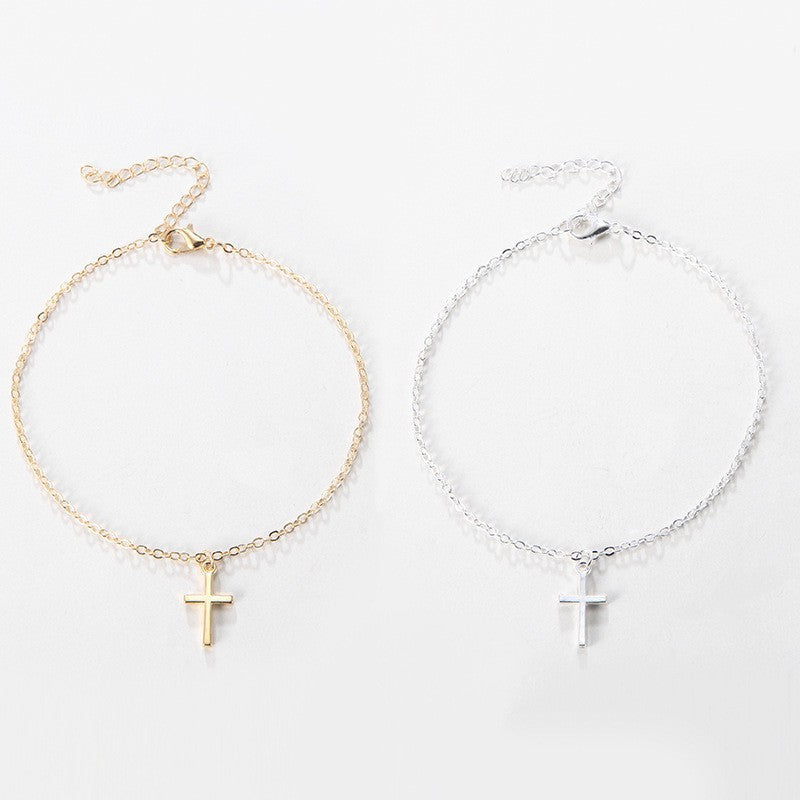 Delicate Cross Charm Bracelet Bowlift