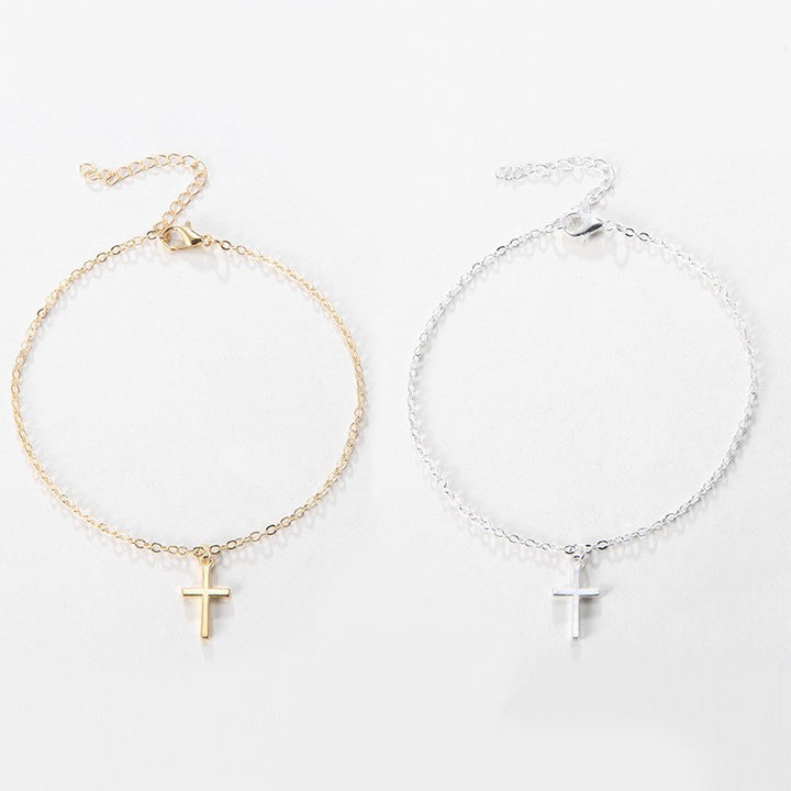Delicate Cross Charm Bracelet Bowlift