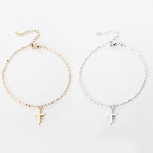 Delicate Cross Charm Bracelet Bowlift