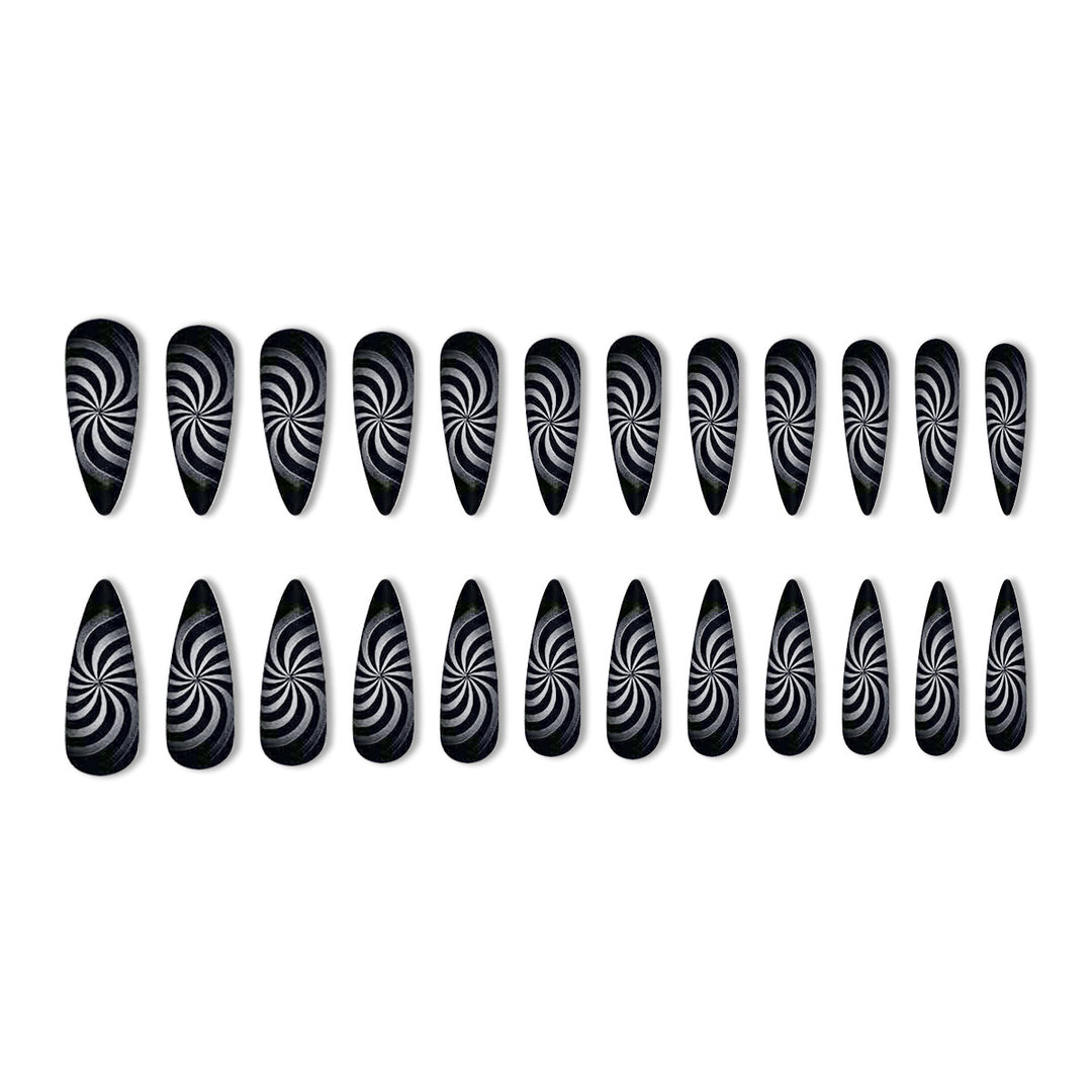 Artistic Spiral Design Nail Enhancements Bowlift