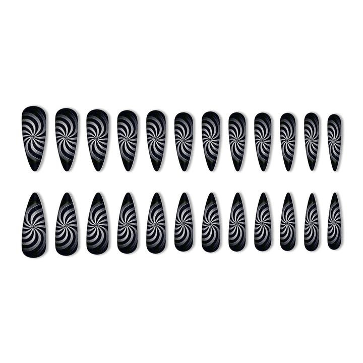 Artistic Spiral Design Nail Enhancements Bowlift