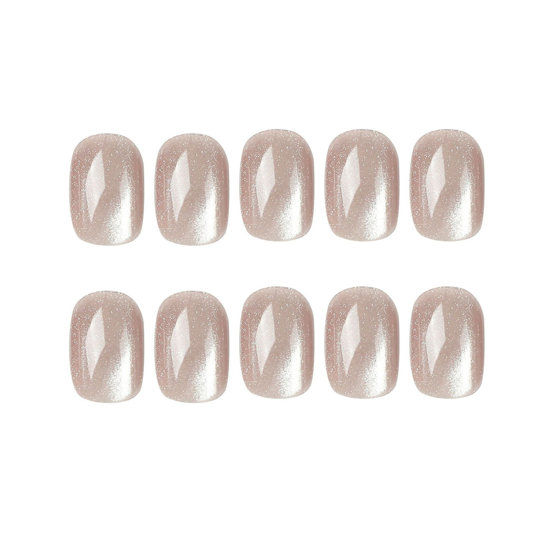 Artful Nail Extensions with Glitter Effect Bowlift