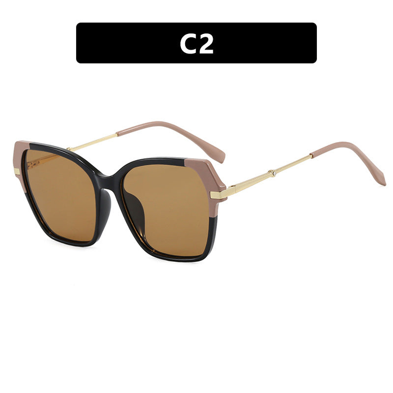 Ladies square sunglasses with elegant metal frame and protective UV filter Bowlift