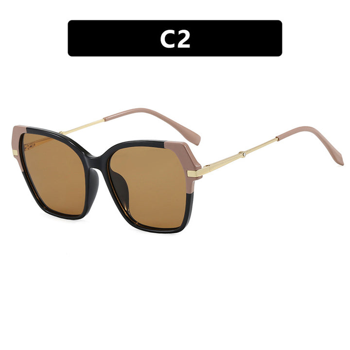Ladies square sunglasses with elegant metal frame and protective UV filter Bowlift