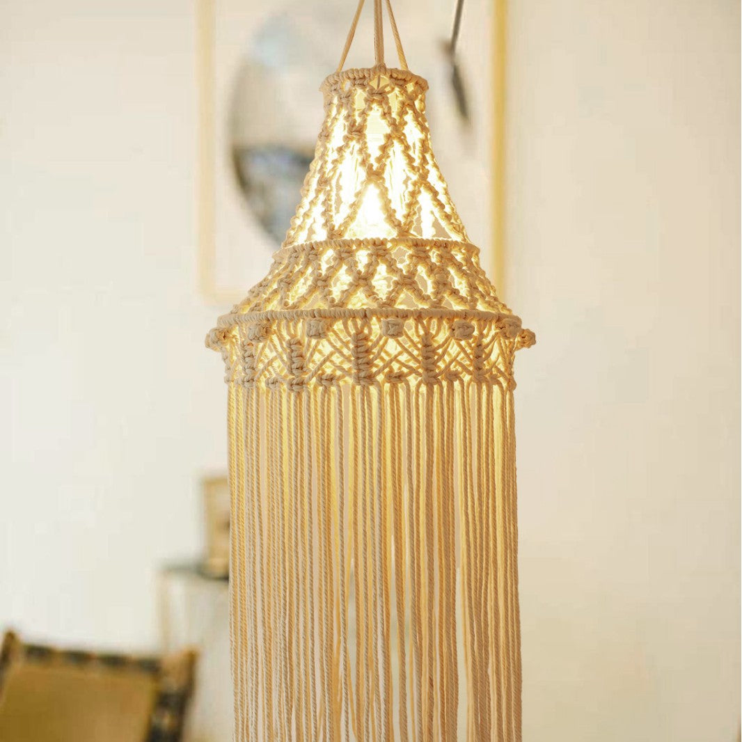 Macrame Hanging Light Fixture Bowlift