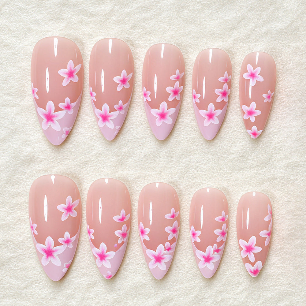 Floral Accent Stiletto Nail Art Set Bowlift