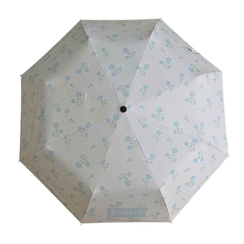 Women's Folding Umbrella with Stylish Floral Design Bowlift