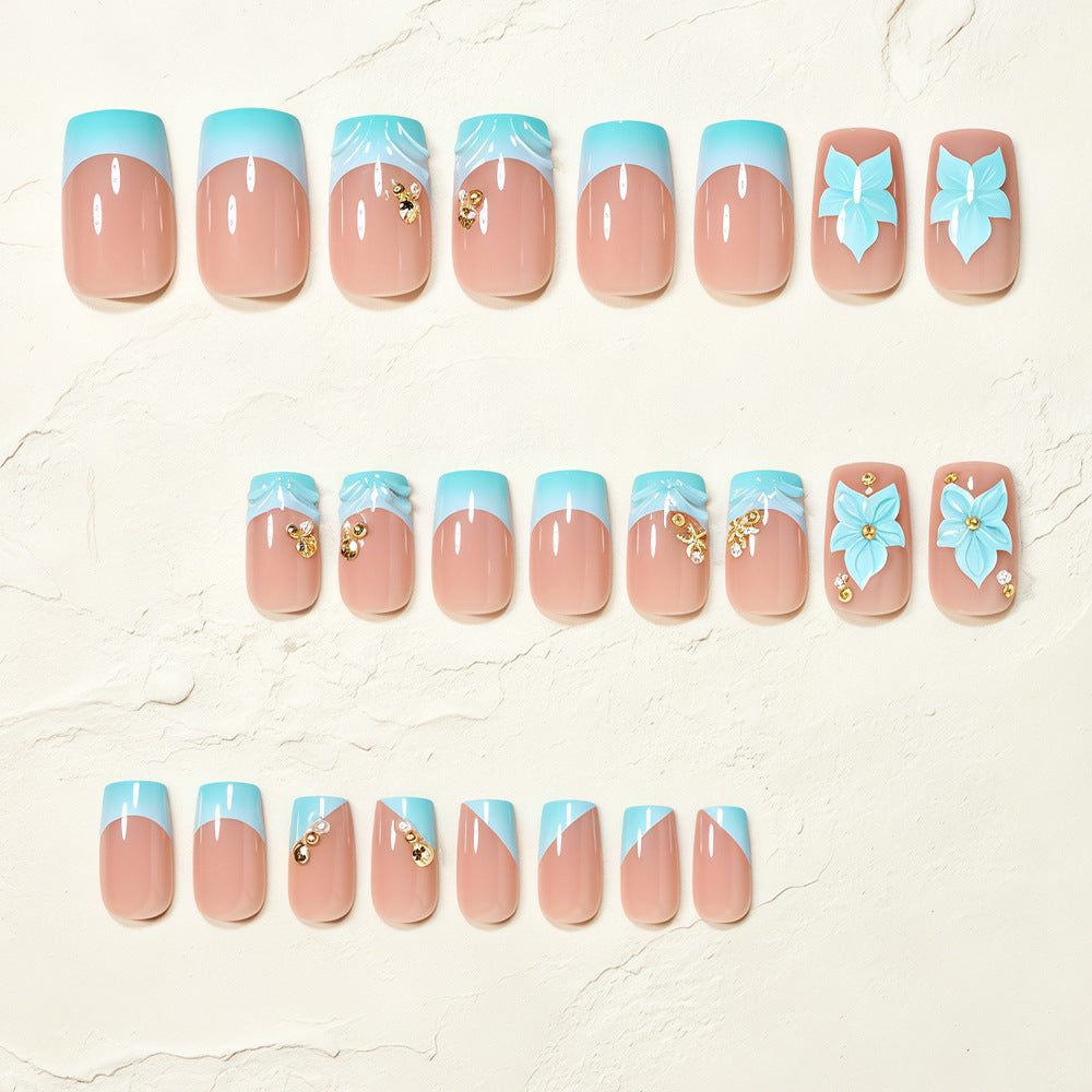 Artistic Floral Acrylic Nail Art Tips Bowlift