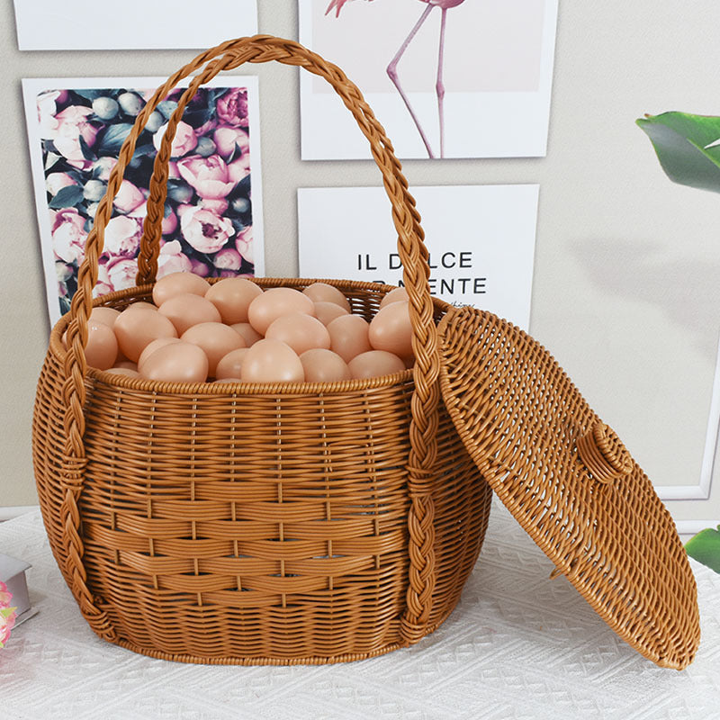 Handcrafted Wicker Storage Basket Bowlift