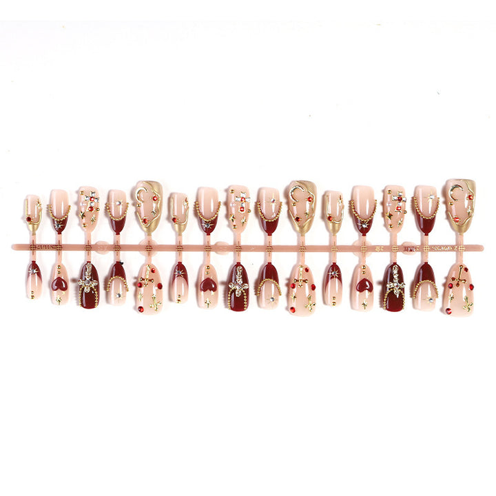 Decorative artificial nail set with elegant embellishments Bowlift