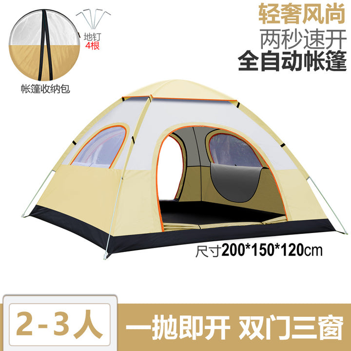 Pop-Up Tent with Double Entrance Design and Ventilation Windows Bowlift