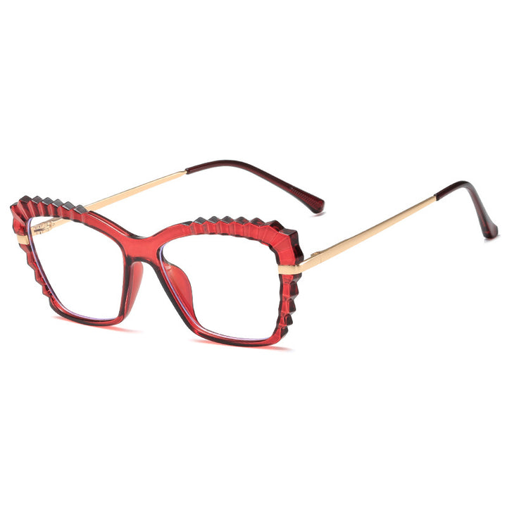 Women oversized glasses with unique wave edge design Bowlift