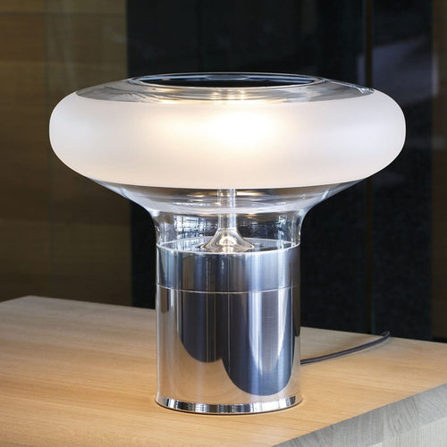 Modern Sculptural Table Lamp with Translucent Shade