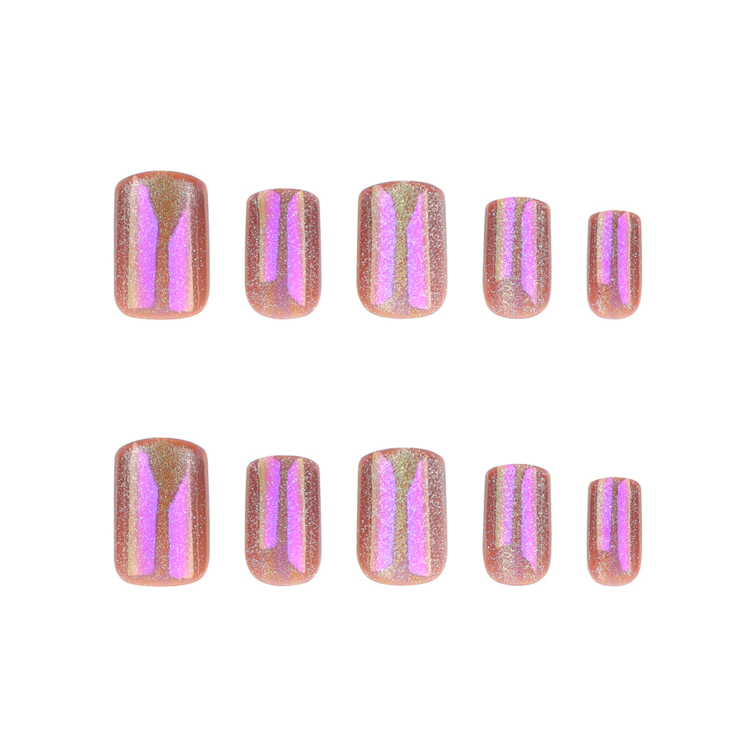 Artful Nail Art with Shimmering Gradient Bowlift