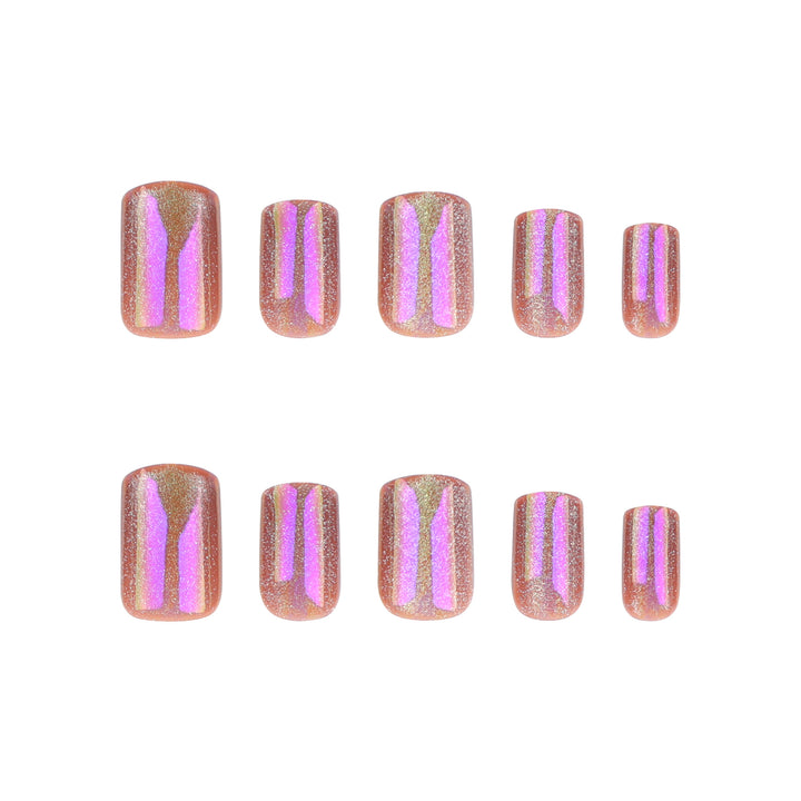 Artful Nail Art with Shimmering Gradient Bowlift