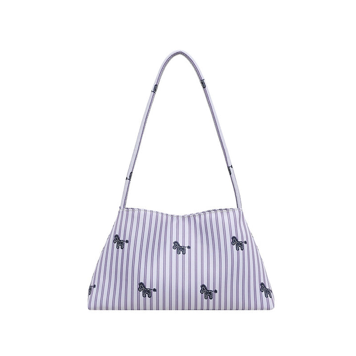 WoChic Embroidered Striped Shoulder Bag Bowlift