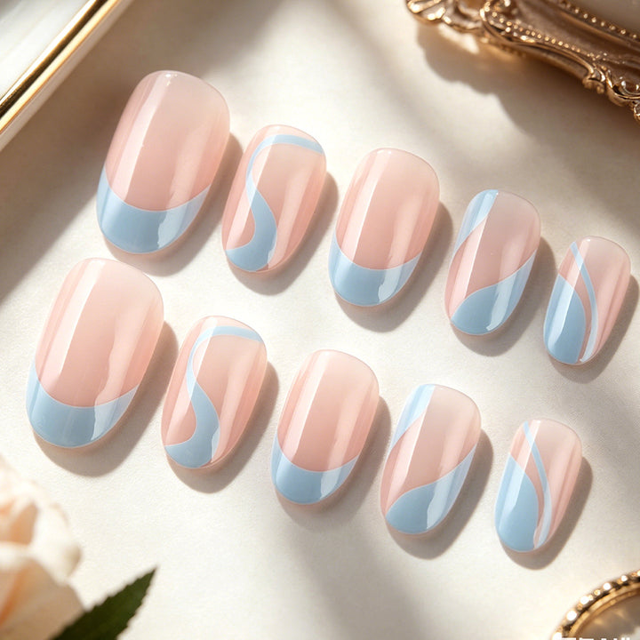 Artistic French Tip Nail Design Bowlift
