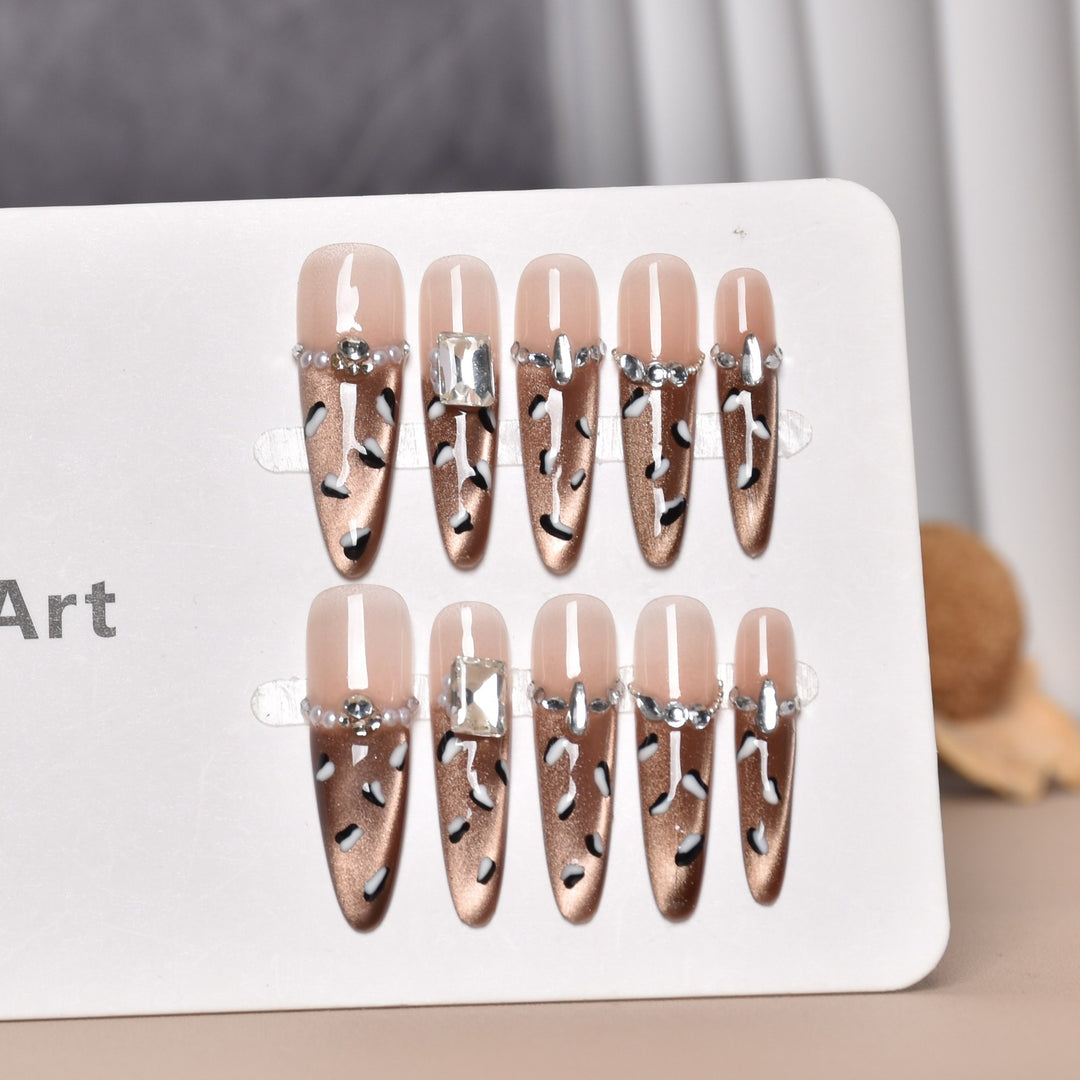 Decorative Stiletto Press-On Nail Extensions Bowlift