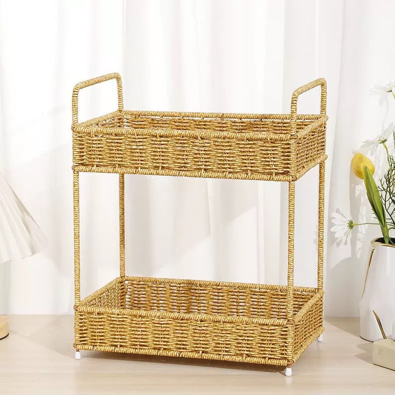 Multi-Tiered Wicker Storage Stand Bowlift