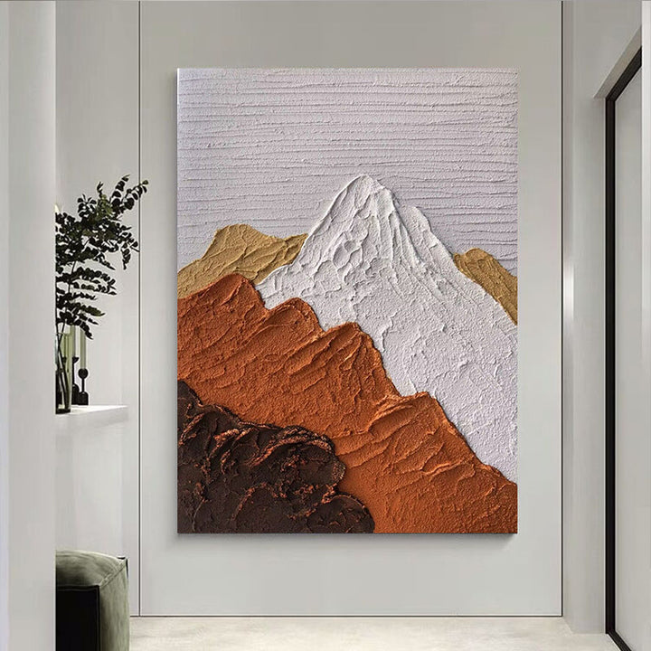 Textured 3D Mountain Landscape Wall Art