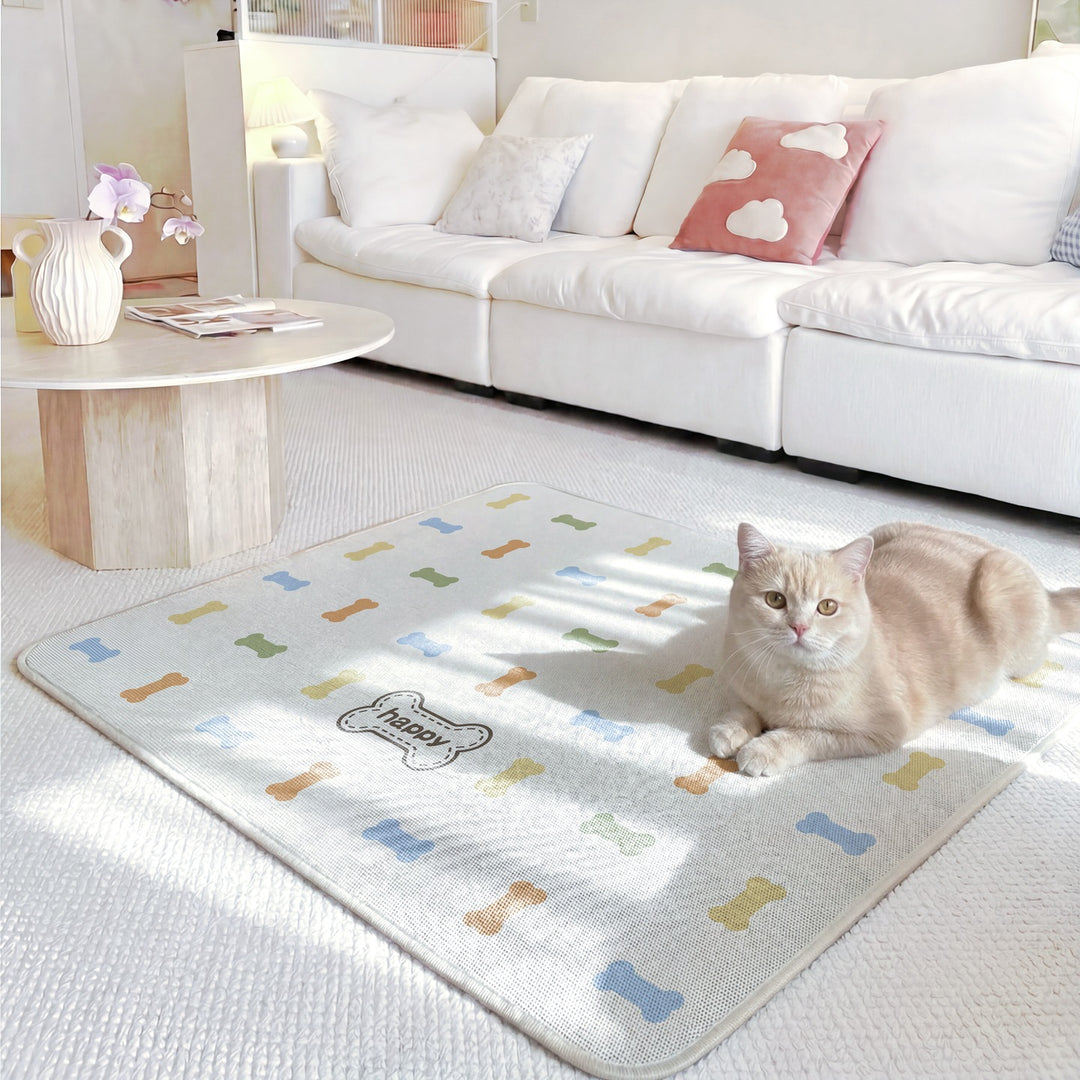 Playful Cat-Themed Area Mat Bowlift