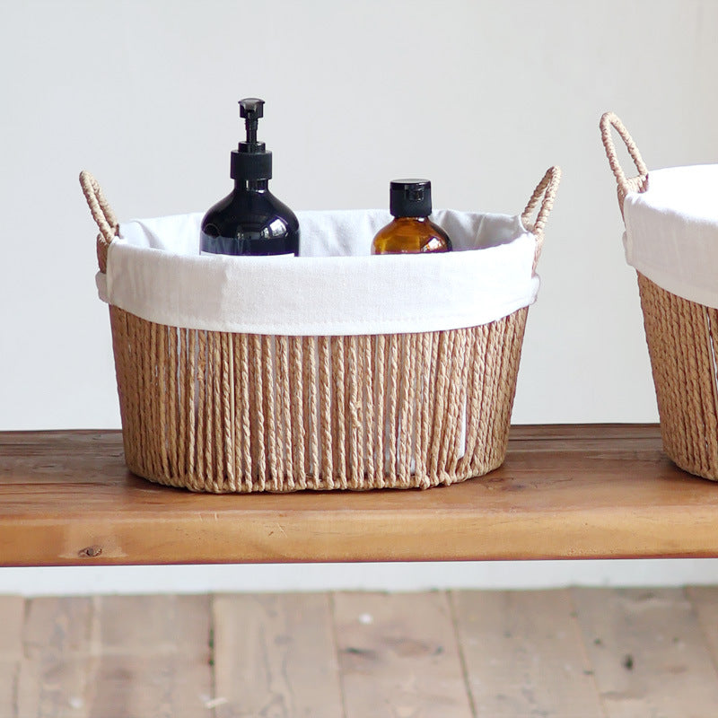 Handcrafted storage basket with white cotton lining Bowlift