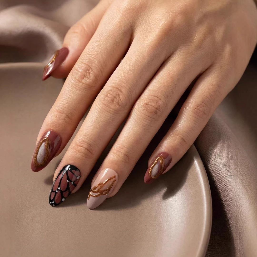Artistic Textured Press-On Nail Designs Bowlift