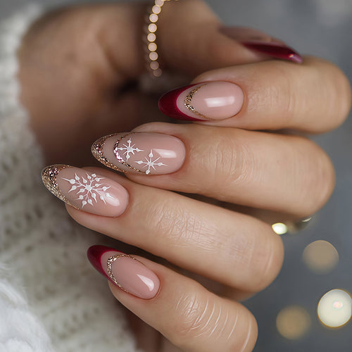 Glamorous artificial nail set with glitter and detailed design Bowlift