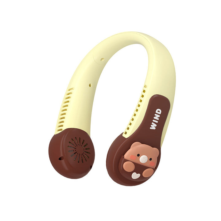 Unisex Portable Neck Fan with Creative Animal Design Bowlift