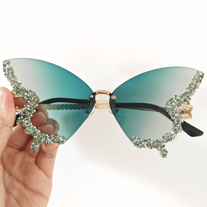 Women's extravagant sunglasses with sparkling butterfly design Bowlift