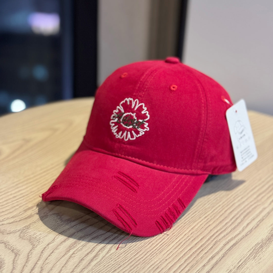 Unisex Embroidered Flower Design Baseball Cap Bowlift