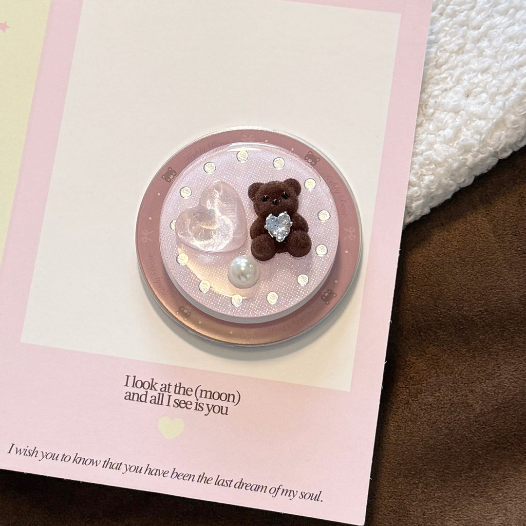 Decorative handheld mirror with bear motif Bowlift