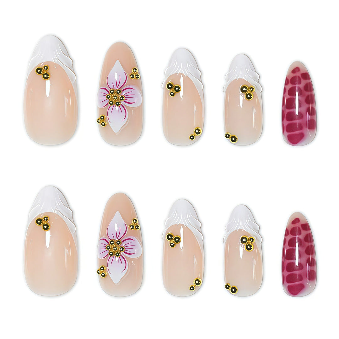 Decorative Floral Nail Art Enhancements Bowlift