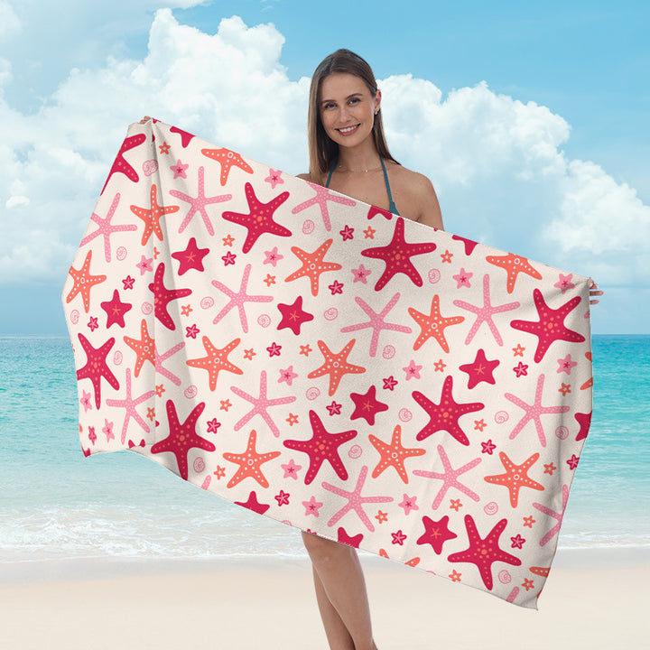 Beach towel with maritime star pattern Bowlift