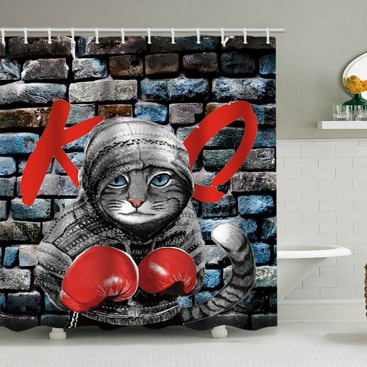 Artistic Dog Illustration Shower Curtain Bowlift