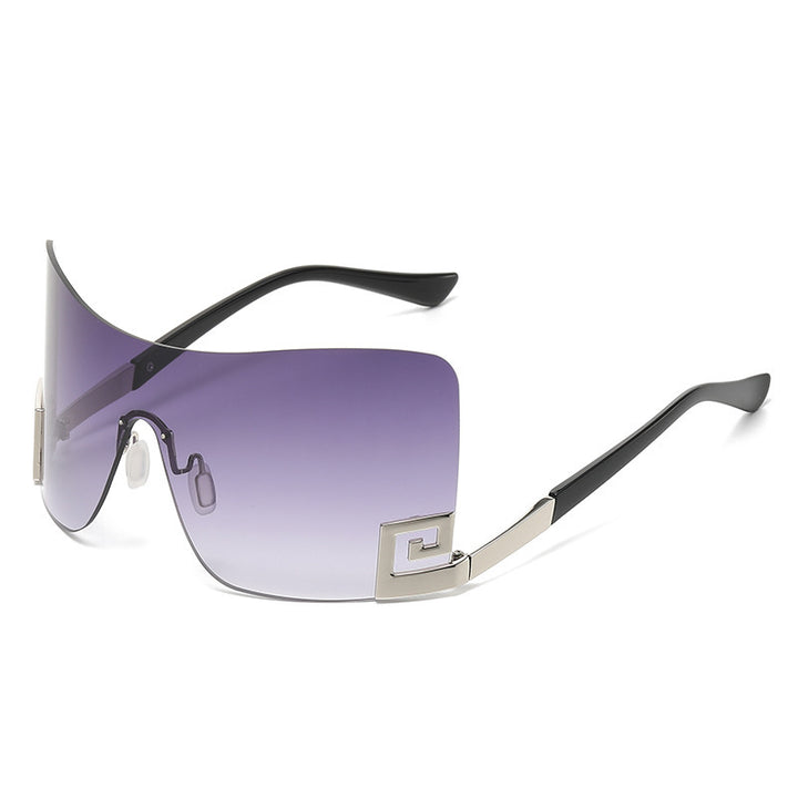 Women's Oversized Shield Sunglasses with Extravagant Design Bowlift