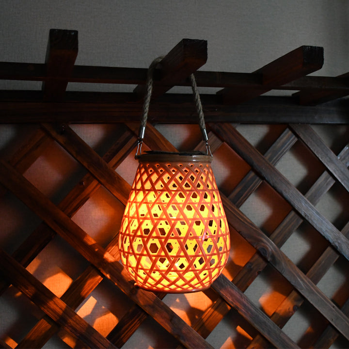 Decorative Woven Lantern With Rope Handle Bowlift